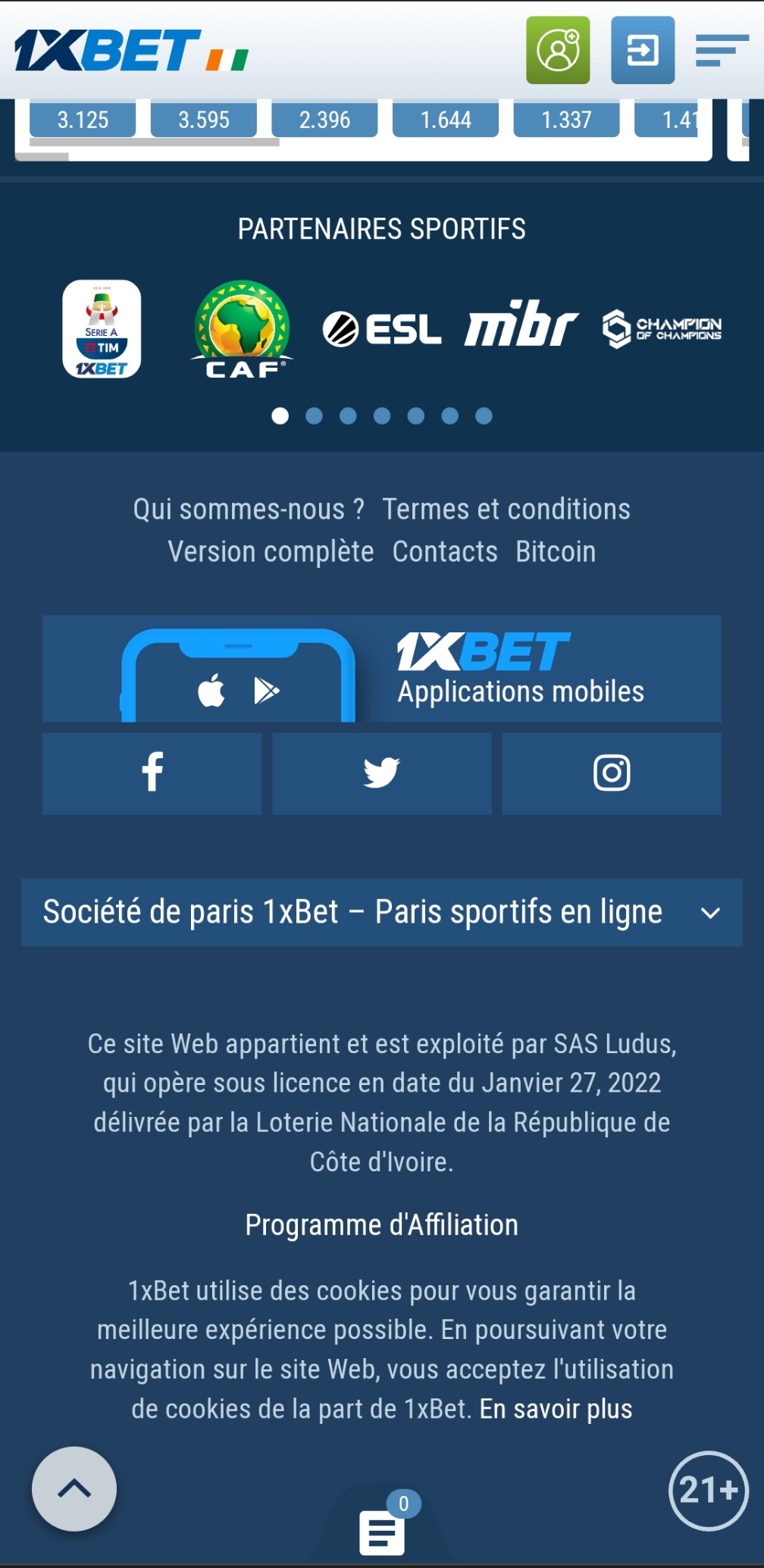 Pas de panique, 1×bet et Betclic sont sous licence Lonaci